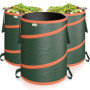 GARDEBRUK - 3x Sac de déchets de jardin 85L max. 30kg par sac tissu renforcé hydrofuge ordures bac