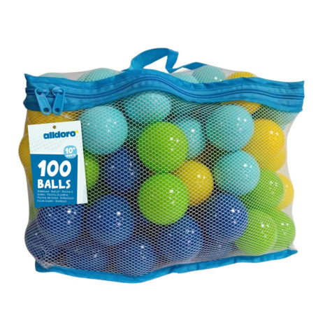 alldoro 60382 100 balles pour Piscine à balles en Plastique, 6 cm de diamètre chacune, Multicolores, pour Jeunes Enfants, Sac de