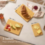 Praknu Planche à Découper en Bois - 3 Pièces de Planche Polyvalentes et Robustes en Bambou FSC® pour Légumes, Viande & Pain - Di