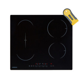 Arebos Plaque de cuisson à induction, avec fonction booster, 7200 W, 4 plaques Flexzone, 59 cm, chauffage rapide autonome, avec 