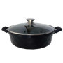 Sauteuse 28 cm avec couvercle en verre - Poêle de service - Casserole anti-adhésive avec couvercle - Poêle à frire à bord haut -