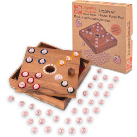 LOGOPLAY Original Funny Pigz - Jeu de Cochon Big Hole - Jeu de dés - Jeu de société - Jeu de société en Bois