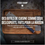 Steak Champ Spatule Flip & Cut : Spatule pour plancha, barbecue et poêle, avec tranchant de couteau de haute qualité et poignée 