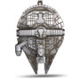 Millenium Faucon – Porte-clés en métal avec anneau pour les fans de la saga Star Wars, argenté, M