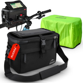 Borgen Sacoche de Guidon KLICKfix Smartphone - Imperméable et spacieuse Sacoche de Guidon de vélo 6 L - Sacoche de Guidon de vél