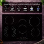 Arebos plaque de cuisson vitrocéramique | 8500 W | 5 foyers | 77cm | autarcique | Table de cuisson électrique | avec Sensor Touc