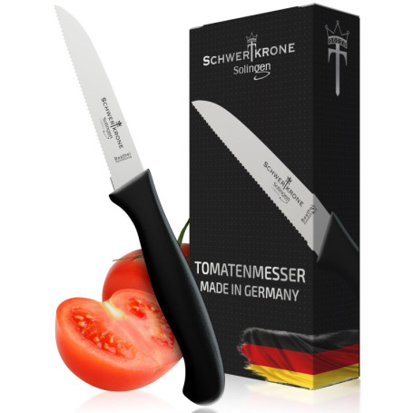 Schwertkrone Solingen Couteau à tomates Couteau universel - lame dentelée - inoxydable et lavable au lave-vaisselle