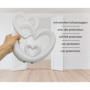Cœur harmonieux pour la décoration - cœur décoratif Moderne en céramique de 23cm de Haut en Blanc - cœur en céramique Bien adapt