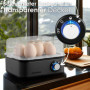 Cuiseur à œufs pour 1 à 8 œufs - Fonction maintien au chaud - Cuiseur à œufs électrique en acier inoxydable - 500 W - 3 niveaux 