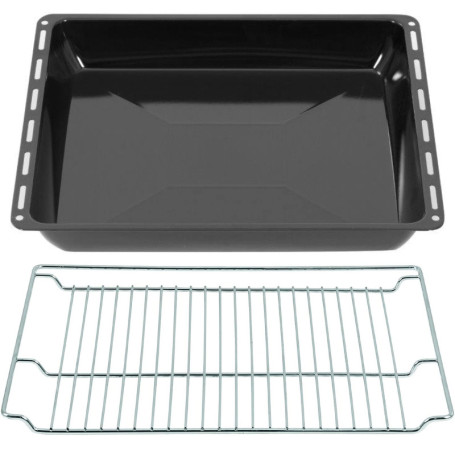 ICQN 465 x 370 x 60 mm - Lot de plaques de cuisson et grilles émaillées pour four et cuisinière - Compatible avec Bosch, Siemens