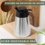 WALDWERK Pichet Isotherme (1,5L) - Thermos en Acier Inoxydable 304 à Double Paroi avec Poignée en Imitation Bois - Carafe Isothe