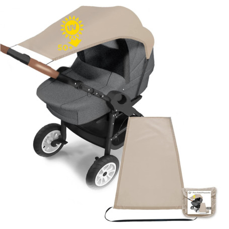 Pare Soleil Poussette Universelle, 1 Ombrelle Poussette, Toile Anti-UV UPF50+, Parasol Réglable pour Nacelle| Sac de rangement i