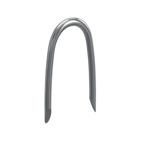 Lot de 100 crampons en acier inoxydable, 2,5 x 12 x 25 mm, fabriquées en Allemagne, en acier galvanisé, pour fixation de clôture