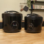 REISHUNGER Cuiseur à riz & cuiseur vapeur avec revêtement céramique, noir, 1,8L - jusqu'à 10 portions - Préparation rapide sans 