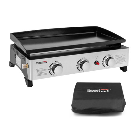 Royal Gourmet Plancha Gaz en Acier Émaillé, 3 Brûleurs Puissance 7.5kW, Surface Cuisson 62,0 x 35,5 cm, Portable pour Le Camping
