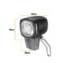 ADDVIEW Hammer M60 Lampe de vélo avec alternateur, phare 60 lux, lampe de vélo LED avec capteur de luminosité, feu de position, 