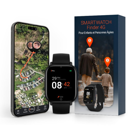 PAJ SMARTWATCH Finder 4G pour Enfants & Personnes âgées/démence - Traceur GPS, Alerte SOS, caméra, Messages vocaux, localisation