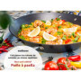 endusor Poele à paella Induction - Poele paella avec 38cm de diamètre pour 6-8 personnes - Adaptée à toute cuisinière + revêteme