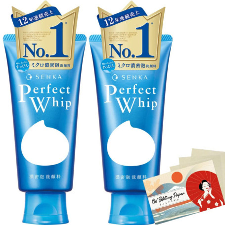Senka Perfect Whip u Facial Wash -120g 2pcs Blotting Paper Set