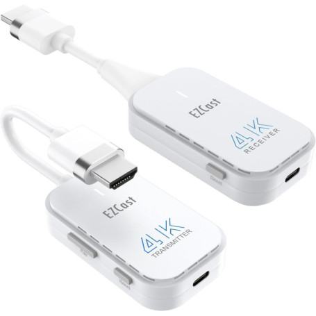 EZCast Transmetteur et récepteur HDMI sans fil 4K, Full HD 1080p, extension HDMI portable, Plug & Play, diffusion en continu de 