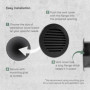 Vent Systems Lot de 2 grilles d'aération noires de 10,2 cm – Persienne ronde – Grille anti-insectes intégrée – Aérations de clim