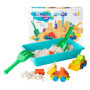 Kit Sable Magique Chantier de Construction 1Kg avec Bac à Sable, Camion, Tractopelle, Pelle, Râteau et Briques Sable magique pou
