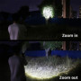 Lepro Lampe Torche Rechargeable, 1000 Lumens Lampe de Poche Ultra Puissante, 5 Modes d'éclairage, Étanche IPX7, Zoomable, Torche