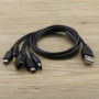 EMSea Câble de Chargeur USB 5 en 1 Remplacement Compatible avec Gameboy Advance SP(GBA SP)/ DS Lite/NDS/Wii U/New 3DS XL/New 3DS