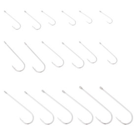 EMSea 90x Hameçons de Pêche en Mer #1-#3/0 en Acier à Haute Teneur en Carbone à Longue Tige pour Brochet Morue Bar Goberge Congr