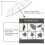 Juwacoo Parapluie de poche automatique transparent - Résistant aux tempêtes - Mini parapluie automatique - Design noir, Noir , S