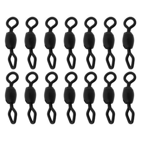 eMagTech 100pcs émerillons de Pêche en Eau Salée Ronds en Forme de Losange pour Pêche à La Carpe en Eau Douce 14 Mm Noir