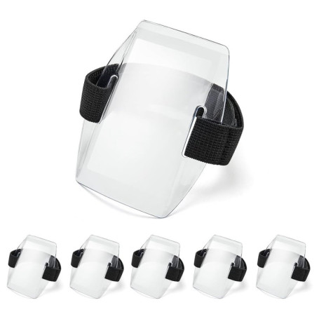 YEHEI Porte-Badge de Bras - 6 Pièces Porte-Carte D'Identité de Brassard Badge de Brassard Étanche avec Sangle Élastique Réglable