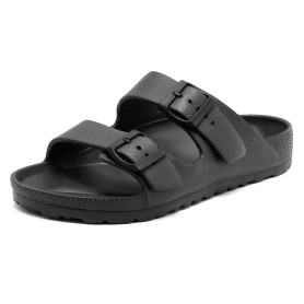 Foinledr Sandales Confortables Femmes Boucle Réglable, Chaussons d'Été Antidérapants Hommes, Sandales Unisexes Douces, Chaussons