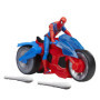 SPIDER-MAN Hasbro- Marvel Arachno-Moto Lance Figurine de 10 cm et 2 Toiles, F68995L1, Multicolore