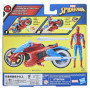 SPIDER-MAN Hasbro- Marvel Arachno-Moto Lance Figurine de 10 cm et 2 Toiles, F68995L1, Multicolore