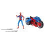 SPIDER-MAN Hasbro- Marvel Arachno-Moto Lance Figurine de 10 cm et 2 Toiles, F68995L1, Multicolore