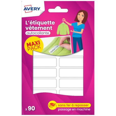 Avery Étiquettes Autocollantes Blanches Inscriptibles 90 Pièces - autocollant Personnalisable avec un marqueur permanant - Durab