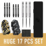 Harrows Jeu de fléchettes Combat 90 % tungstène pointe en acier I 21 g à 30 g Tous poids disponibles I énorme lot de 17 pièces a