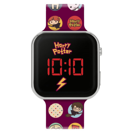 Accutime Harry Potter HP4155 Montre numérique LED pour enfants avec bracelet en silicone rouge, rouge, Bracelet
