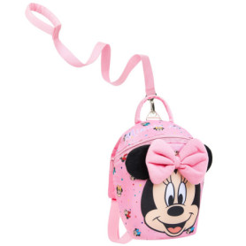 Disney Sac à Dos Minnie - Petit Sac à Dos Fille Crèche Maternelle avec Sangle Anti Perte Détachable