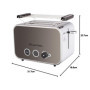Russell Hobbs Grille Pain [Design Retro Premium] Distinctions Titanium (Pour 2 Tranches, 6 Niveaux de brunissage, Fonction Surél