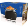 Russell Hobbs Grille pain [Pour 2 tranches] Colours Plus Inox noir (fentes extra larges, 6 niveaux de brunissage rapide, surélév