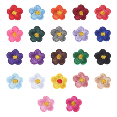 Lot de 22 patchs brodés en forme de tournesol, accessoires de mode pour la décoration des vêtements, peuvent être utilisés pour 