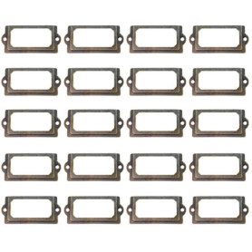 Paquet De 20 Porte-Étiquettes De Porte D'Armoire Avec Vis, Porte-Étiquette En Métal, Porte-Étiquette Rétro, Adapté Aux Armoires,