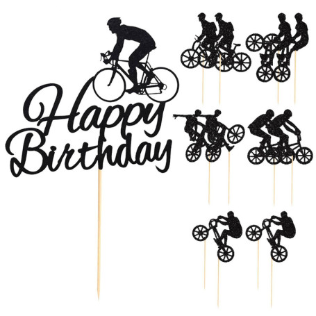 NYGGTYK Solement De Carte À Gâteaux 1 par Partie Et Insertion De Cartes À Vélo À 10 Parties, Décorations De Gâteaux, Insertion D