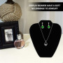 NyxSeat Lot de 2 présentoirs pour boucles d'oreilles et colliers - Tableau d'exposition floqué noir - Accessoires d'exposition d