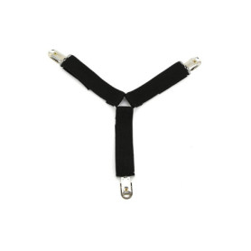 Tiardey 4Pcs Noir Lastique Drap de Lit Bretelles Triangle Drap de Lit Sangles Attaches Ensemble avec Pinces de Pinces Robustes p