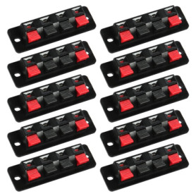 Tiardey 10 pièces capacité à courant élevé 8A, connecteurs de borne de haut-parleur stéréo à 4 voies bornier pinces à ressort pi