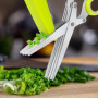 Relota Ciseaux à Herbes, Ciseau de Cuisine à 5 Lames en Acier Inoxydable avec Couvercle de Sécurité pour Hacher Herbes Aromatiqu