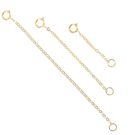 SUPVOX 3 Pcs ChaîNes Rallonges En Argent Sterling 925 Plaqué: 3cm 5cm 8cm rallonge collier - bracelet argent 925 femme, Diy Acce